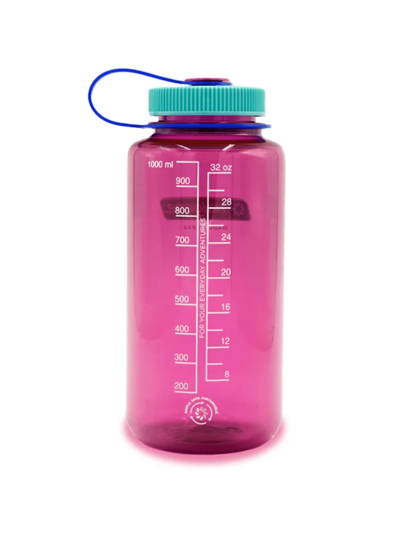 Nalgene Wide Mouth 1L Tritan Sustain Bottle Electric Magenta