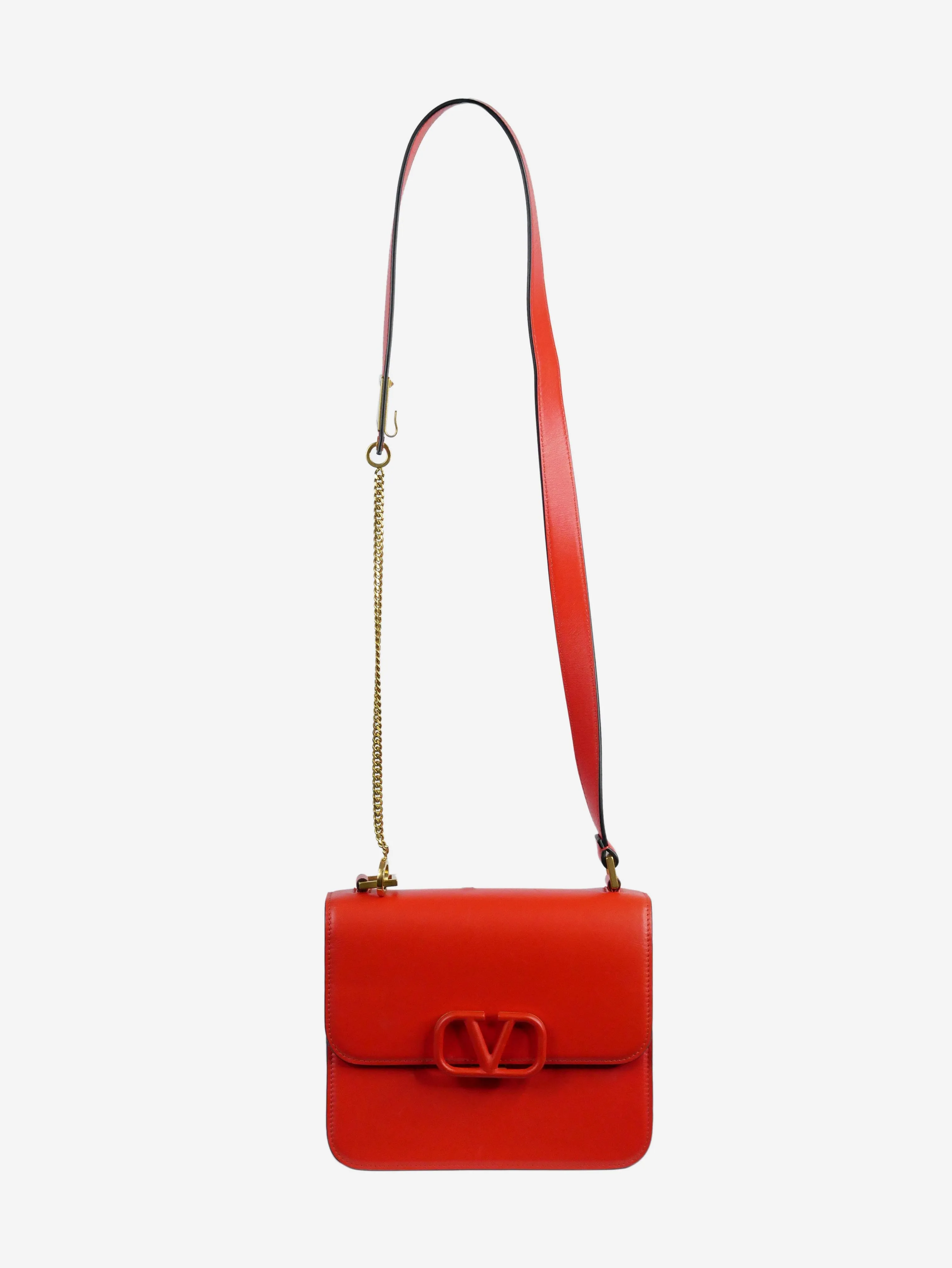 Orange V Logo cross-body bag