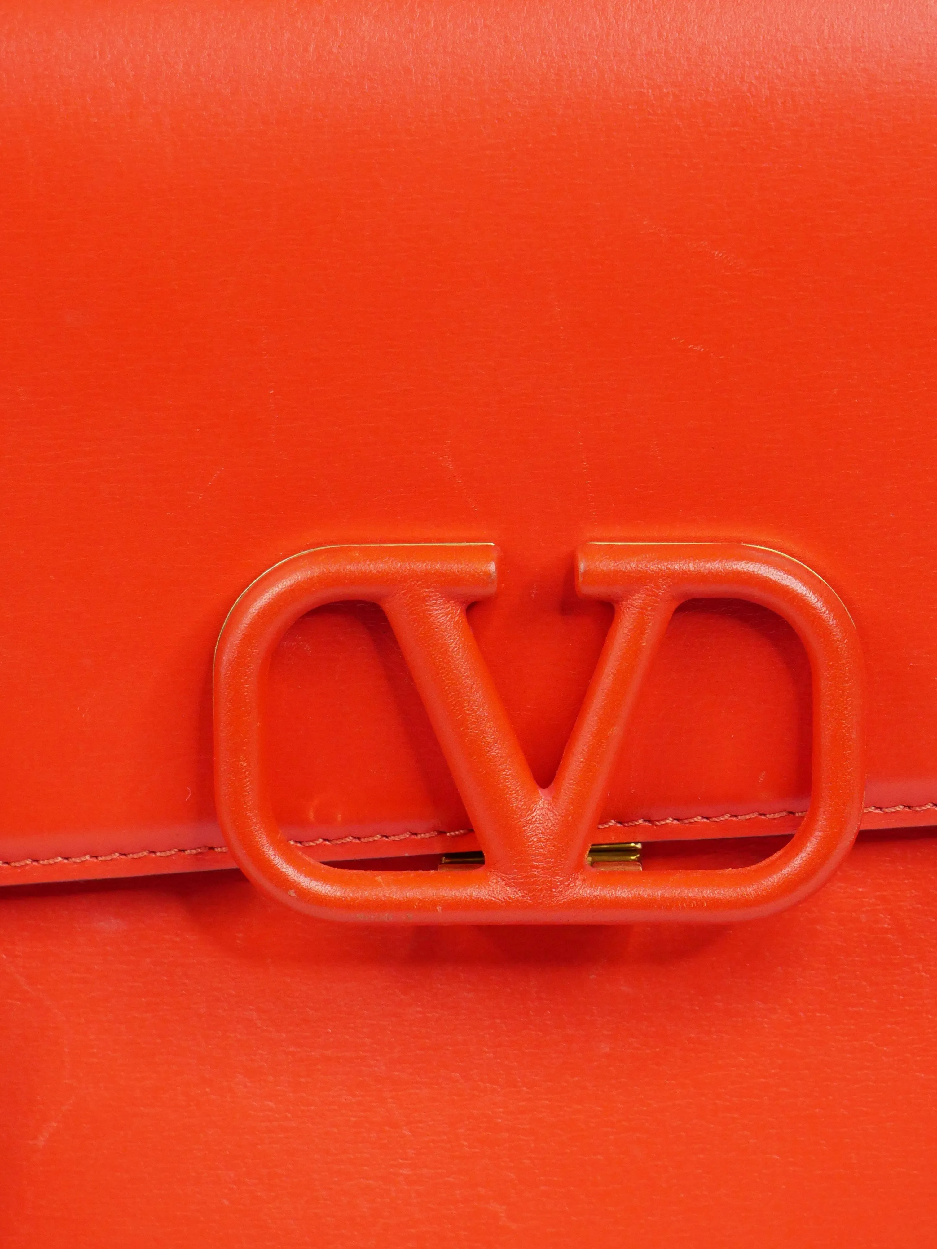 Orange V Logo cross-body bag