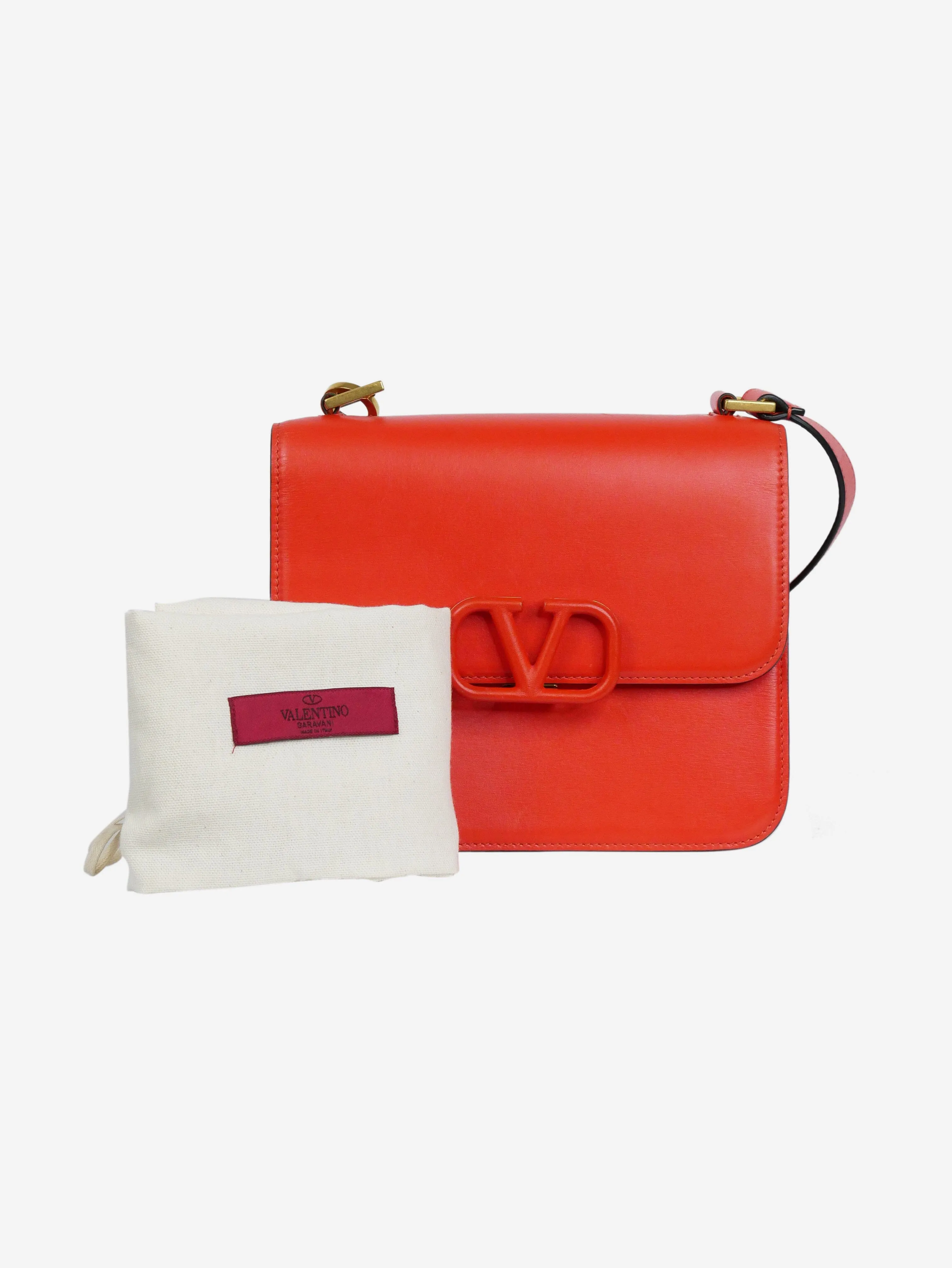 Orange V Logo cross-body bag