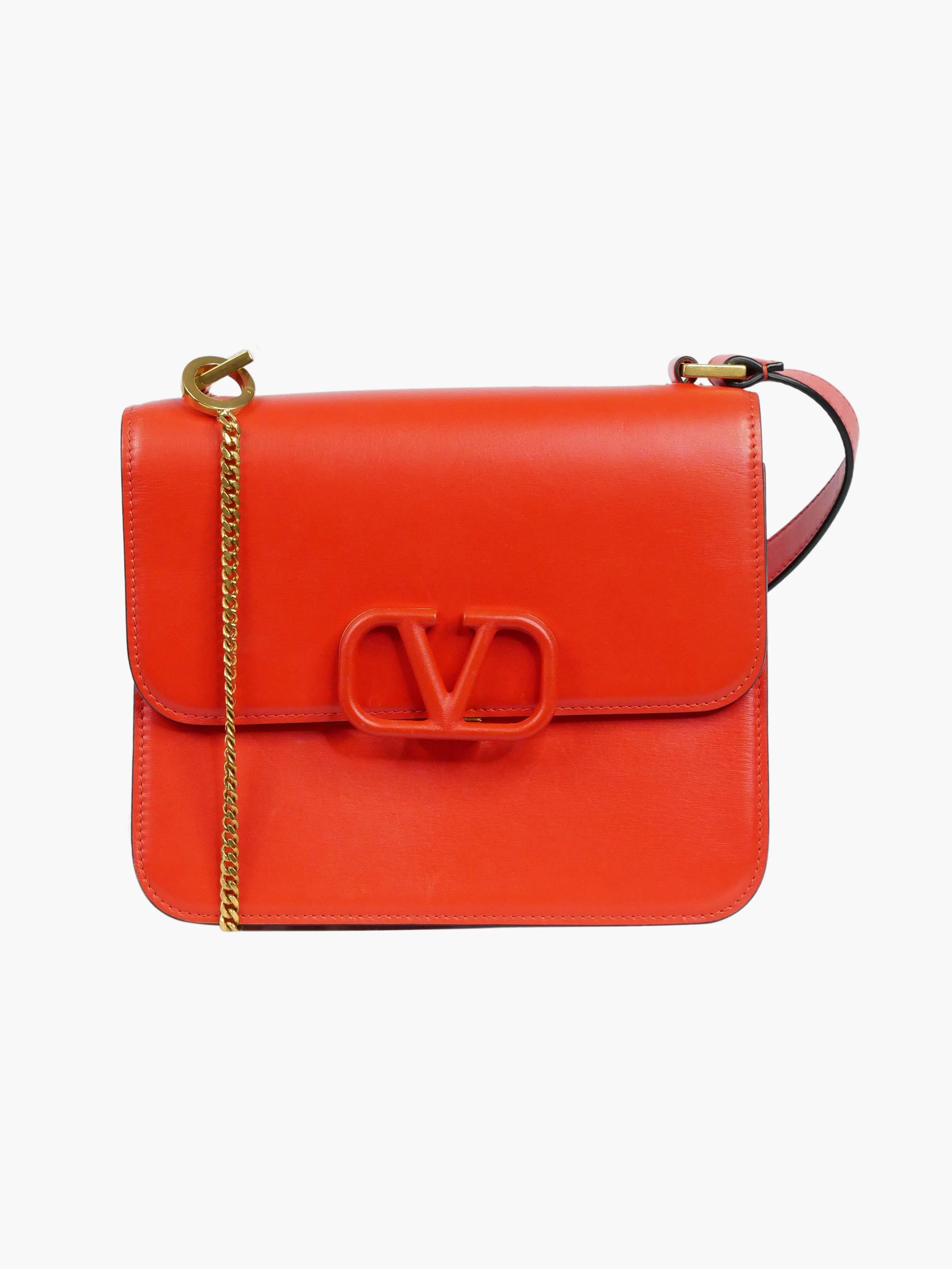 Orange V Logo cross-body bag