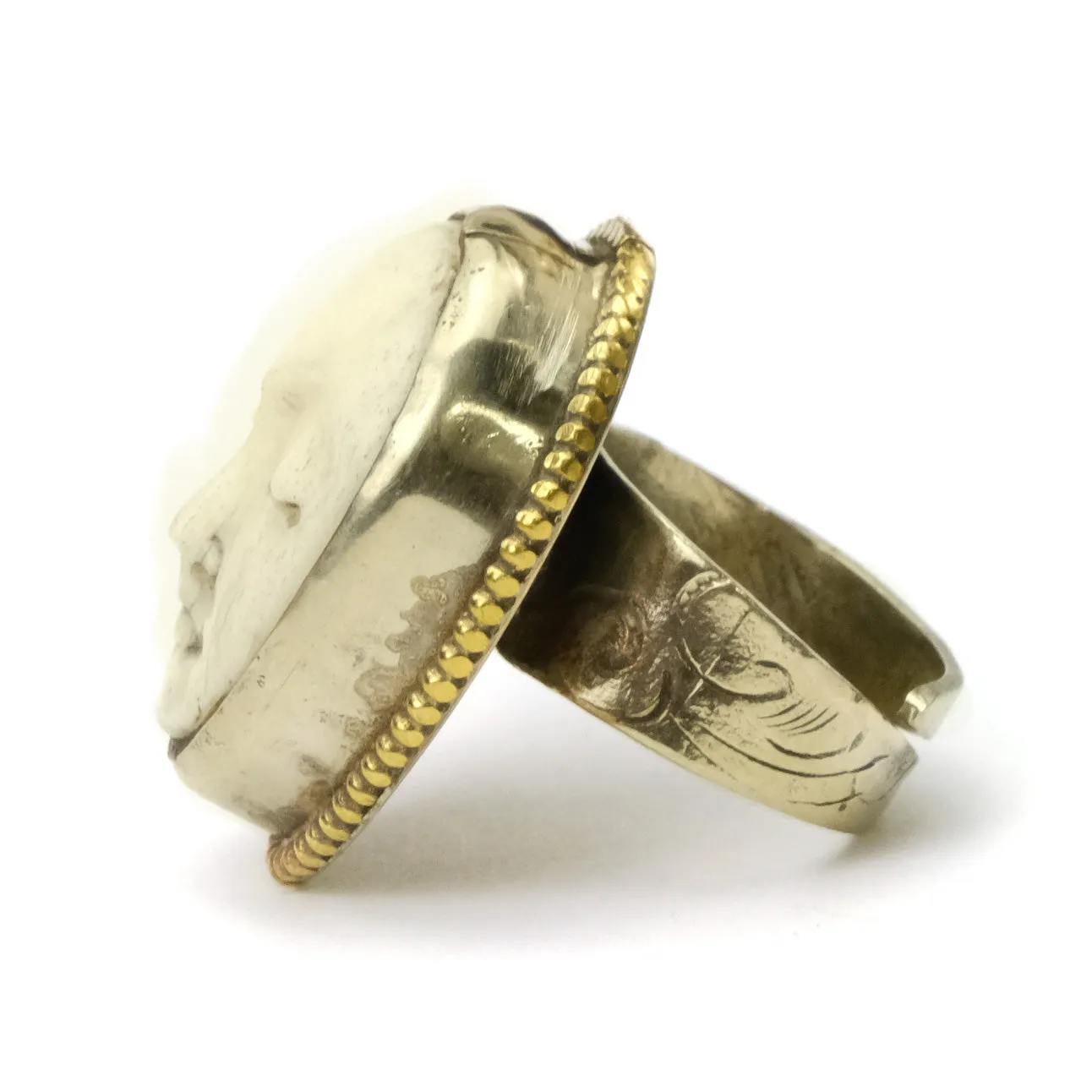 Oval Moon Bone Ring # 37