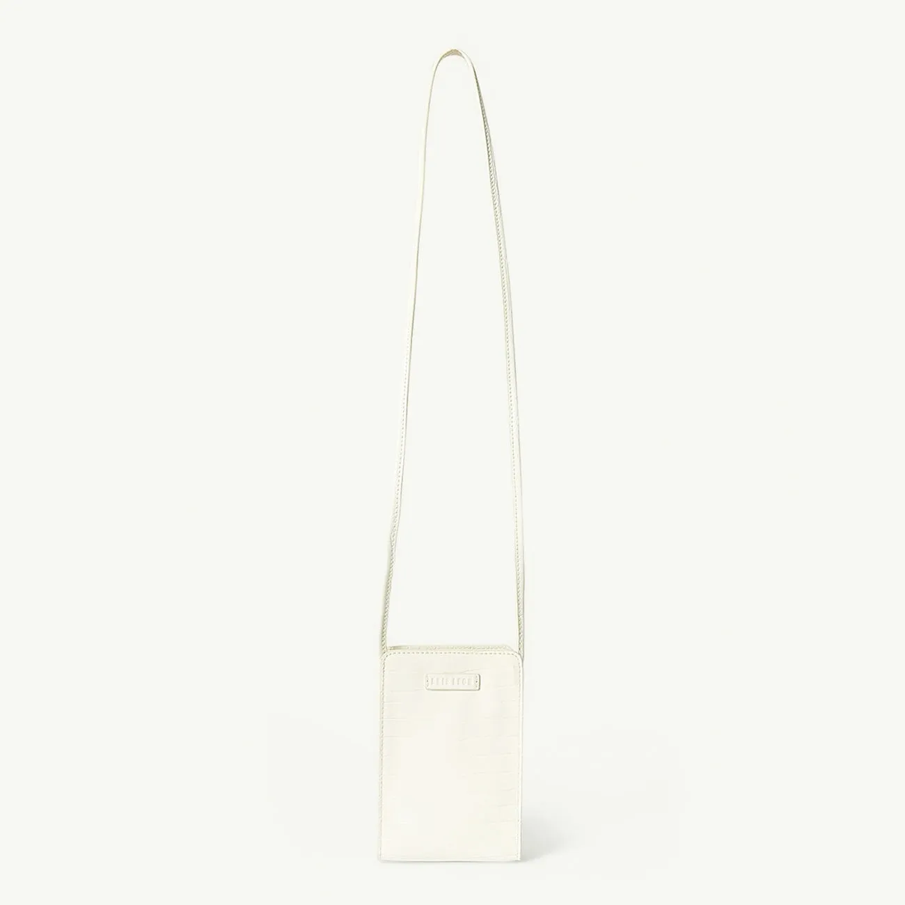 PALOMA PHONE BAG WHITE BRUSHED RECYCLED CROC