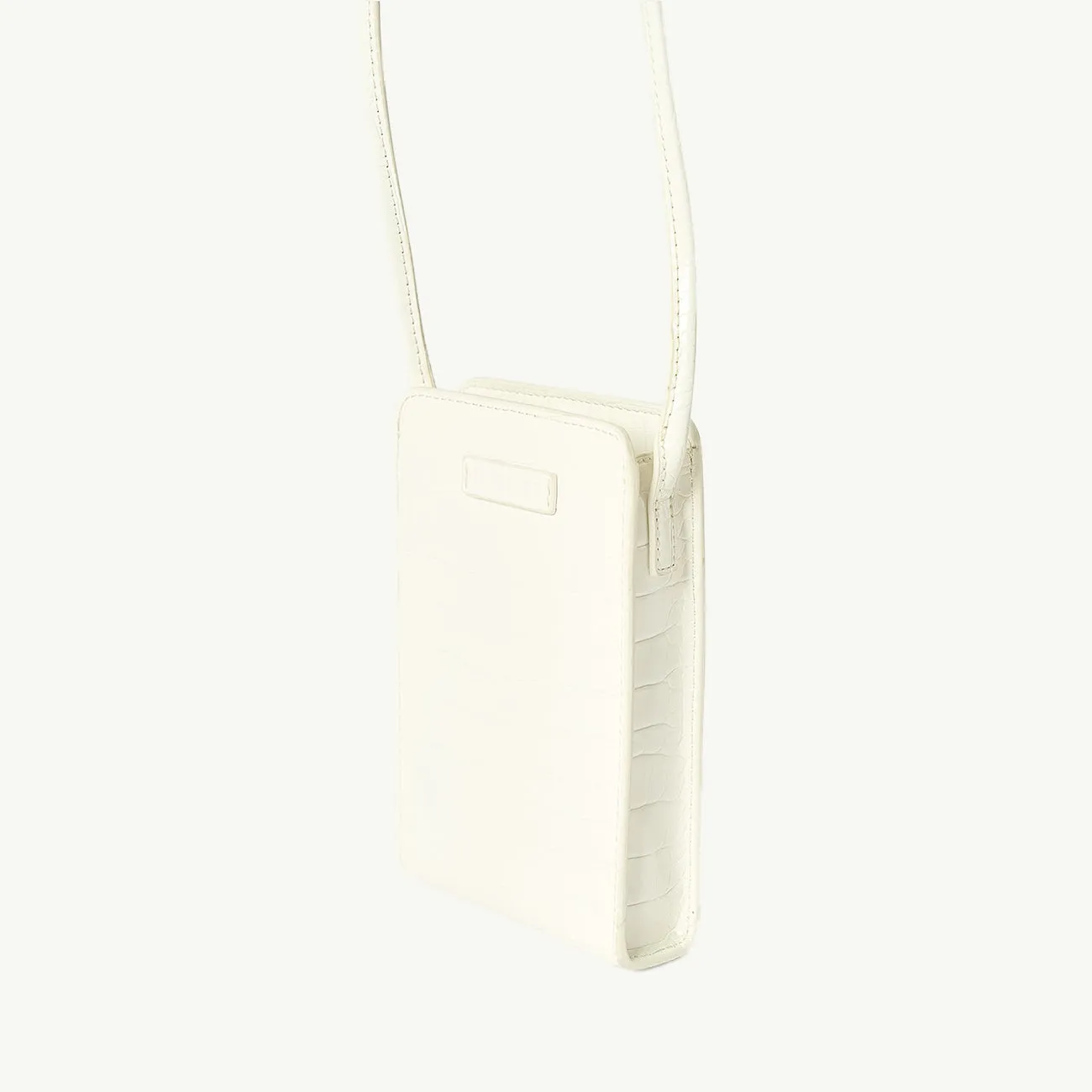 PALOMA PHONE BAG WHITE BRUSHED RECYCLED CROC