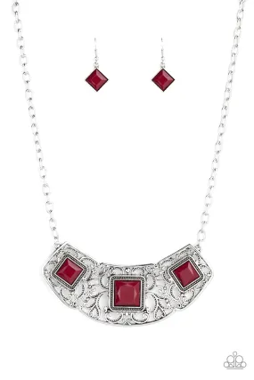 Paparazzi Feeling Inde-PENDANT Red Necklace