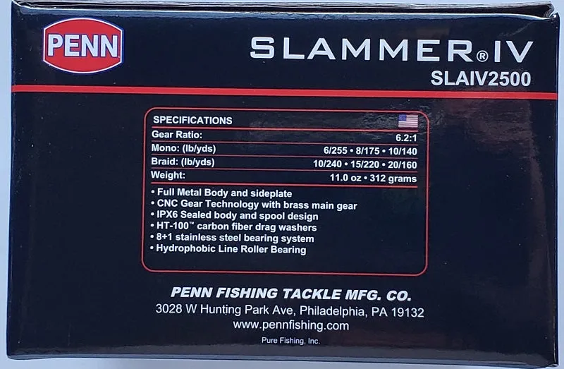 Penn Slammer IV Spinning Reel SLAIV2500