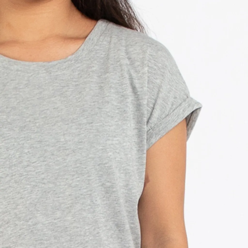 Rolled Sleeve Crew | Grey Marle