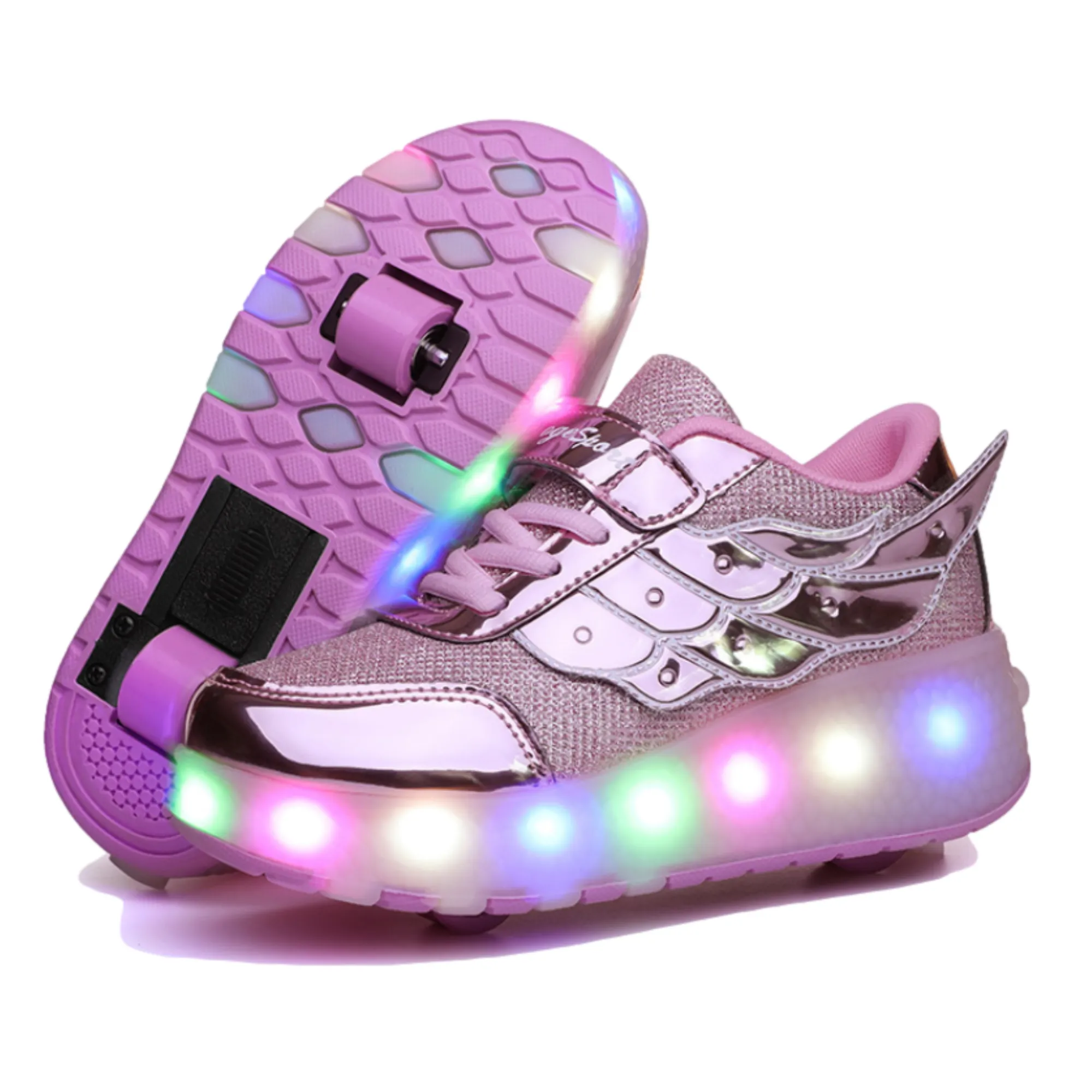 Rose Gold Roller Light up Rechargeable Shoes