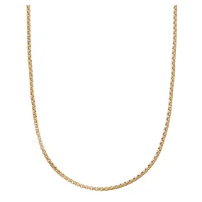 Round Box Chain Necklace - Gold