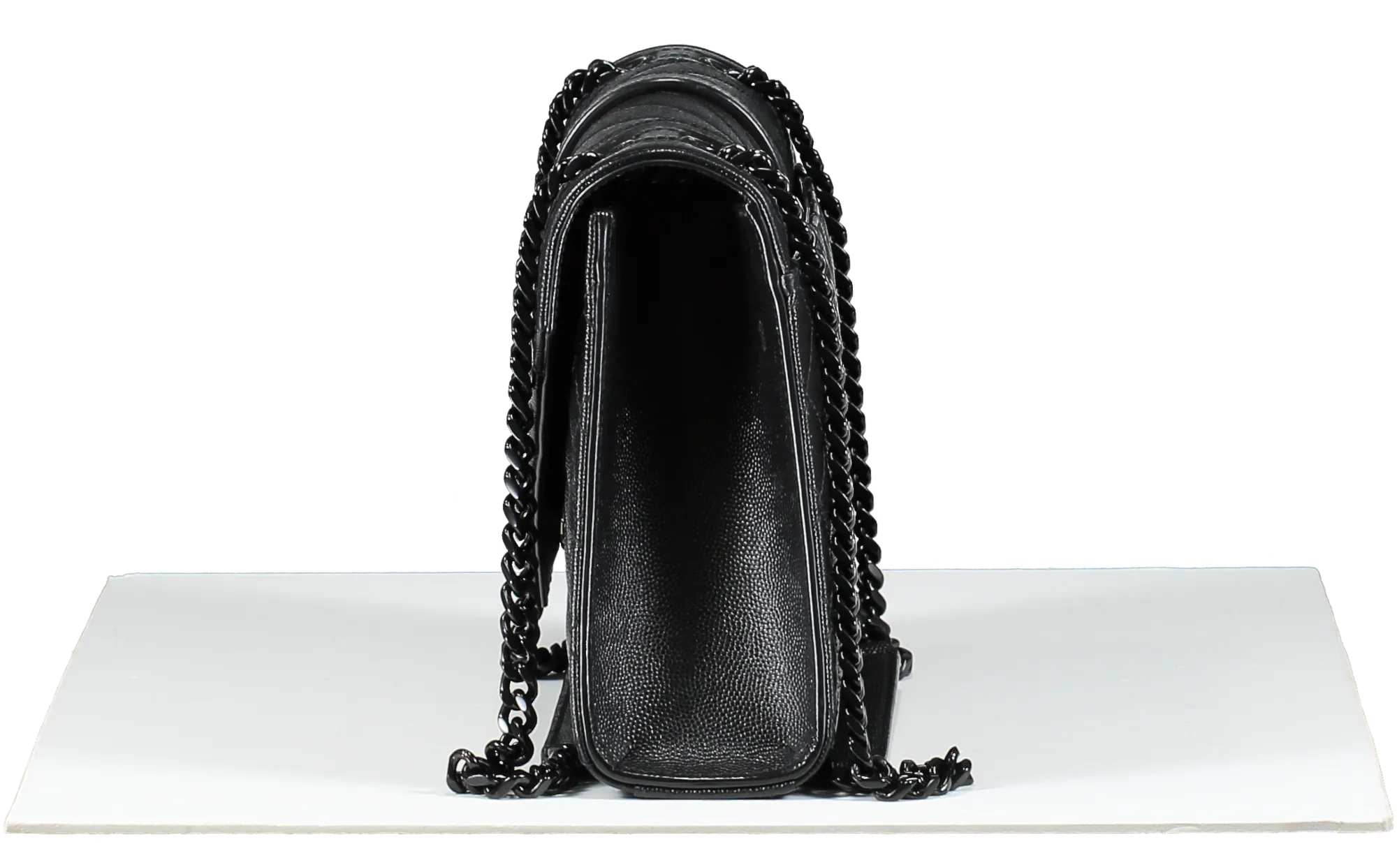 Saint Laurent Black Envelope Small Quilted Textured-leather Shoulder Bag