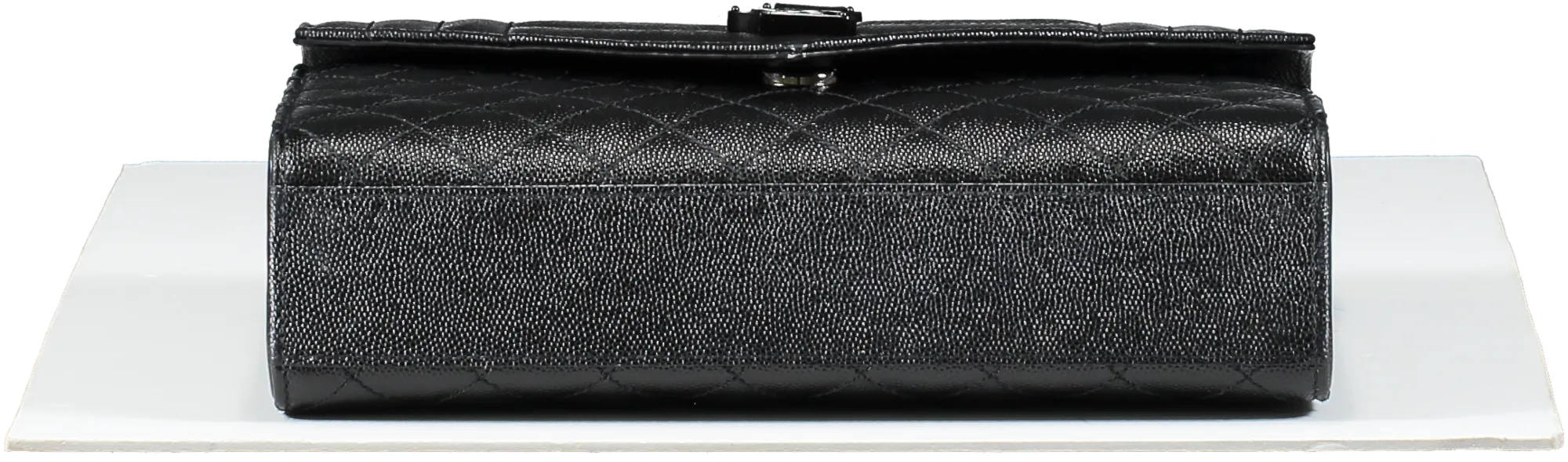 Saint Laurent Black Envelope Small Quilted Textured-leather Shoulder Bag