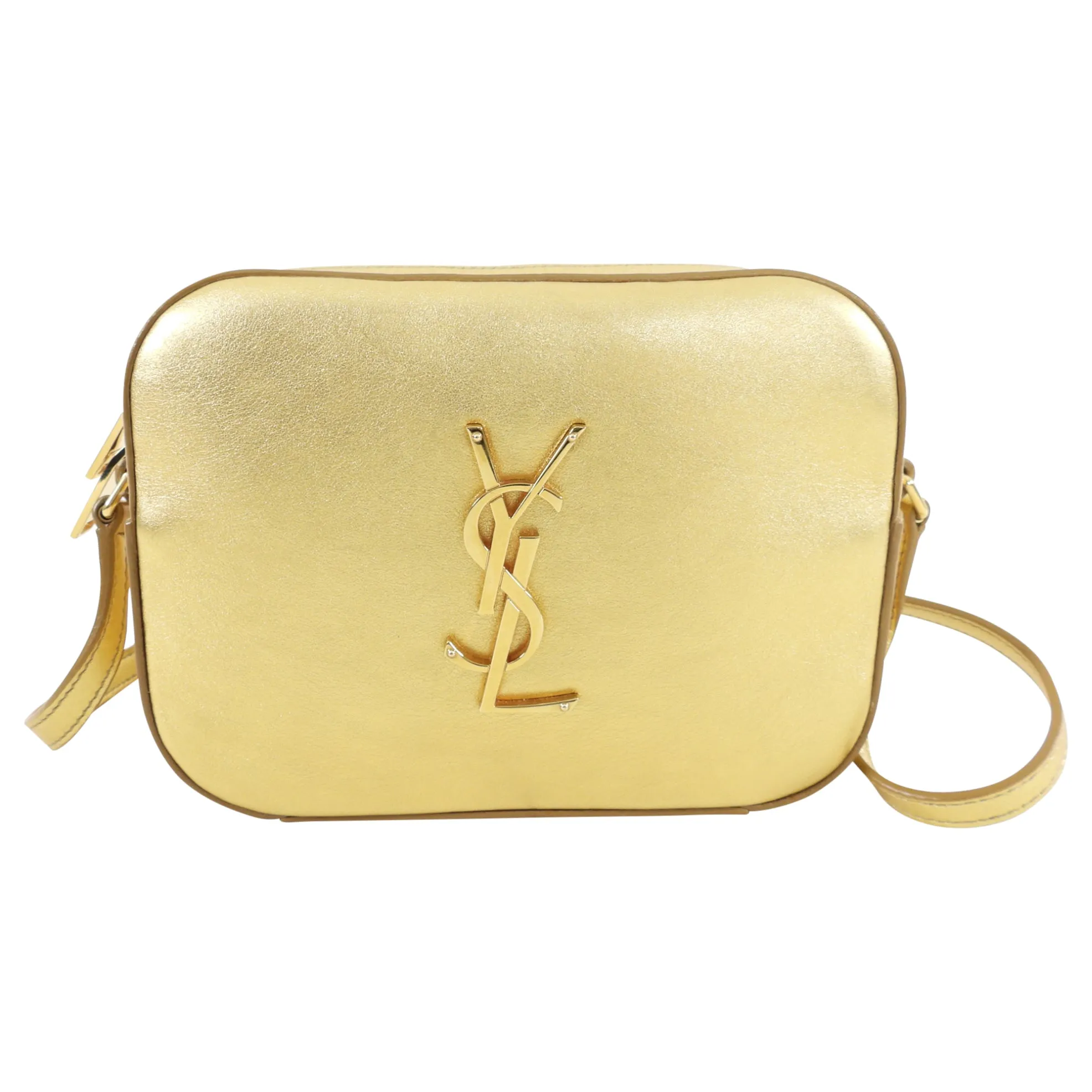 Saint Laurent Gold Leather Classic Camera Crossbody Bag