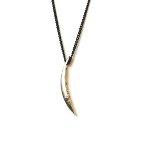 Sliver of a Crescent Moon Love Necklace in Bronze