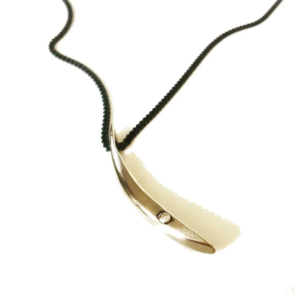 Sliver of a Crescent Moon Love Necklace in Bronze