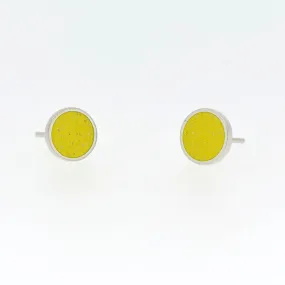 Small Stud Earrings SILVER   CONCRETE Yellow