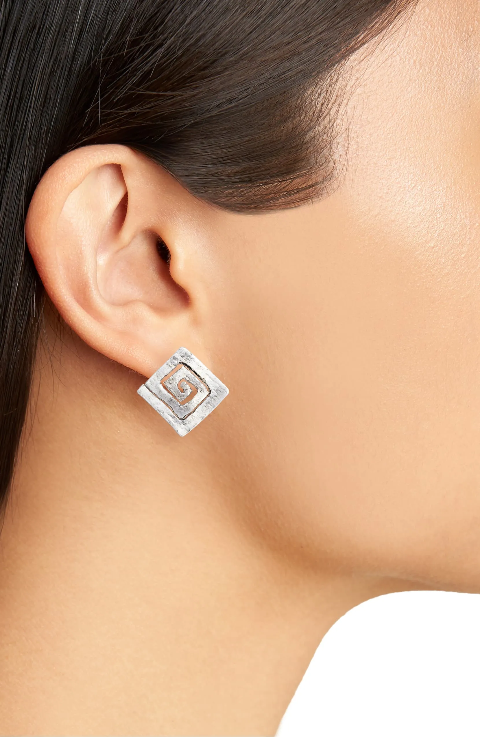 Square spiral stud Earrings