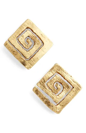 Square spiral stud Earrings