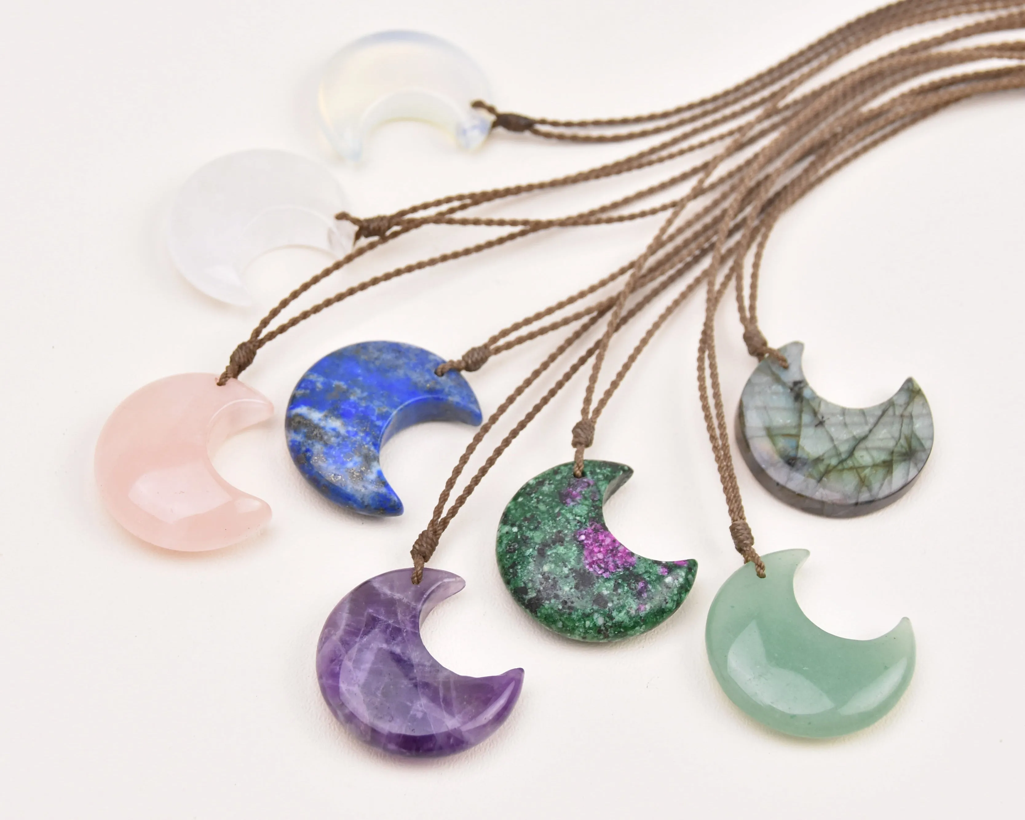 Stone Crescent Necklaces