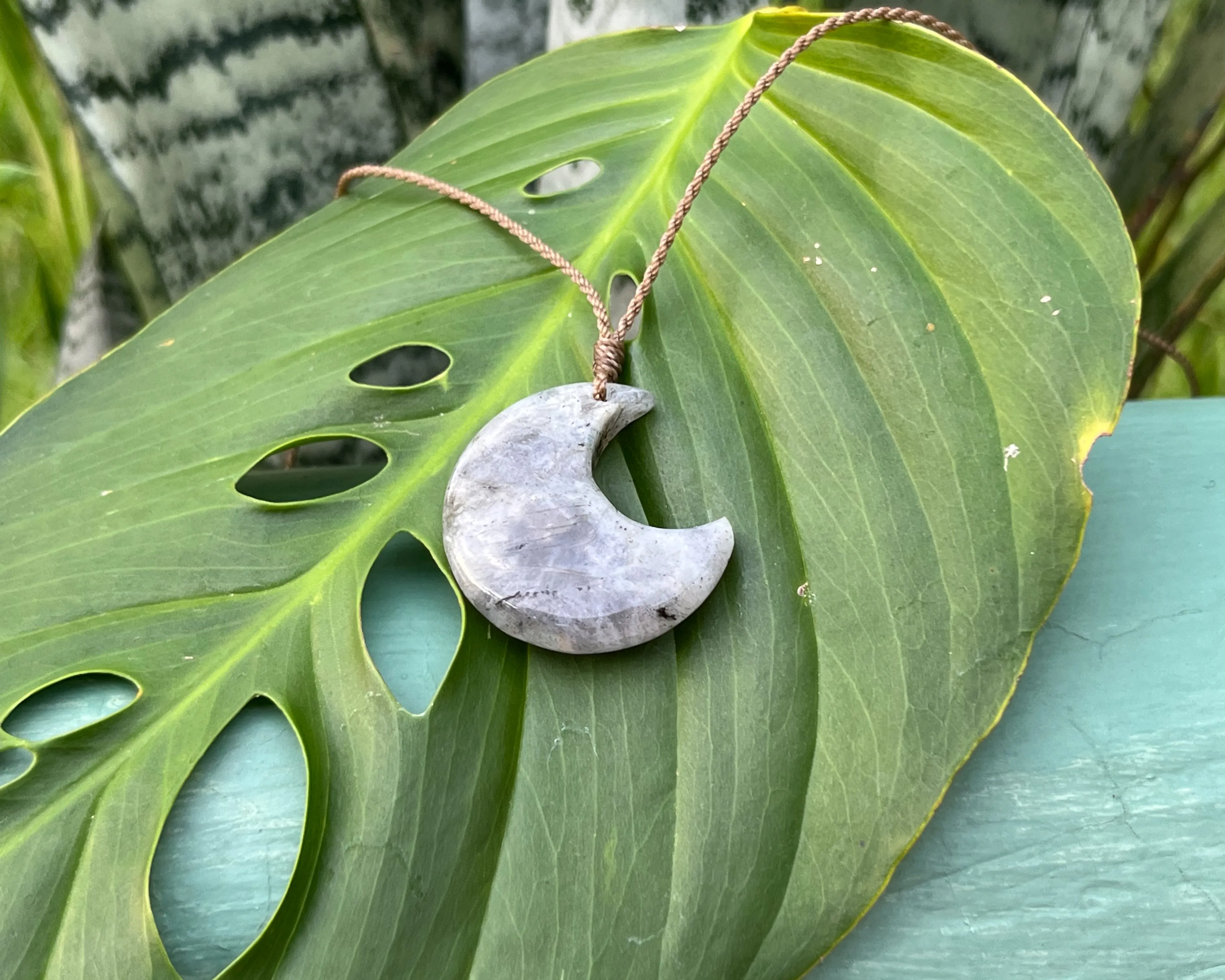 Stone Crescent Necklaces