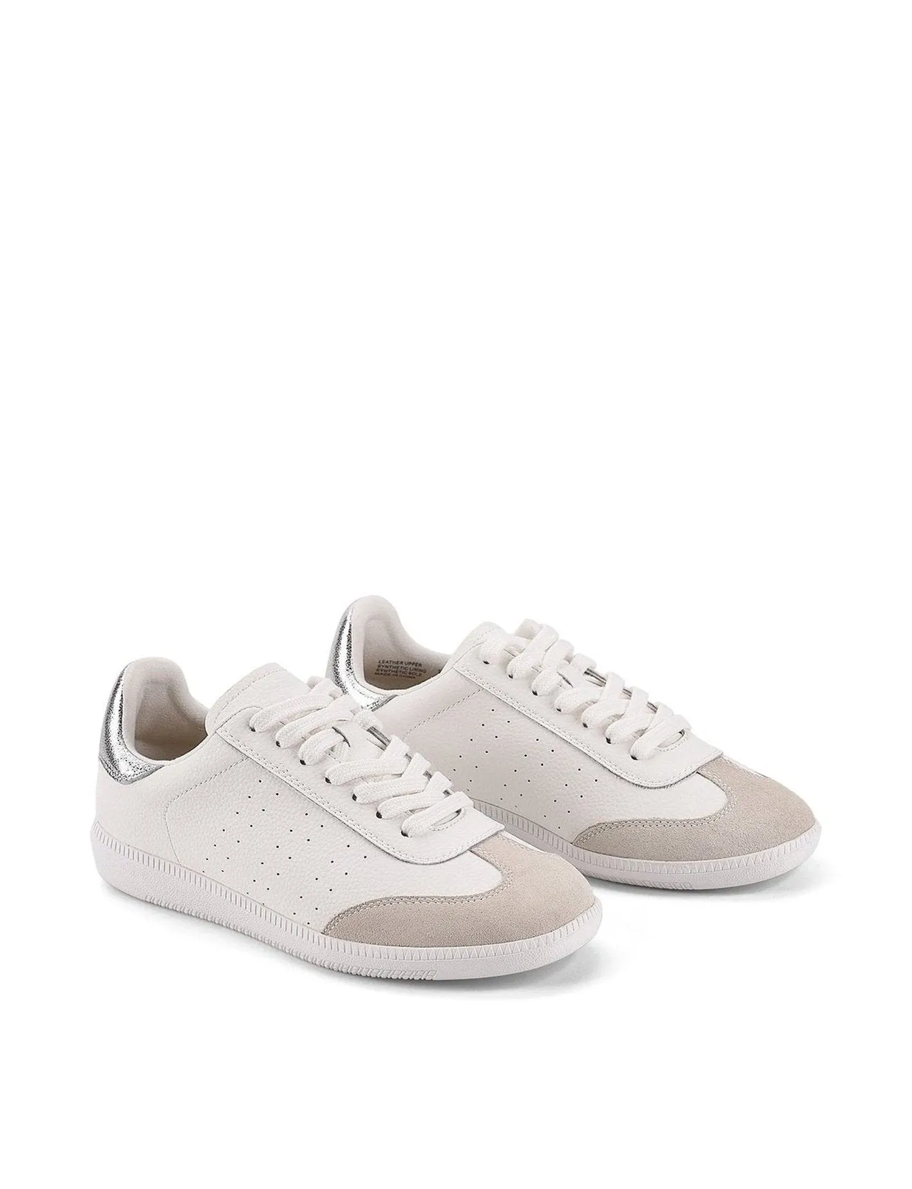 Sutton Cupsole Sneaker - White/Silver Leather