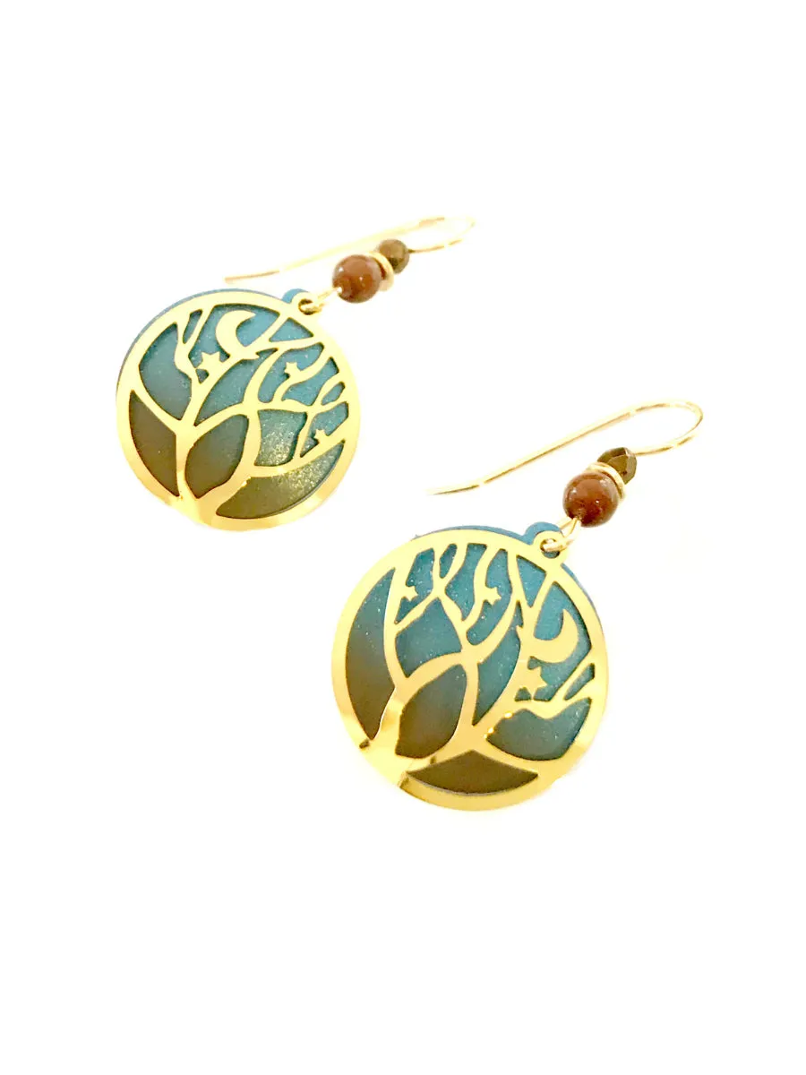 Tree, Moon & Stars Dangles by Adajio