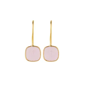 Vama | Calista Earrings | Metal-Sterling Silver | Stone-Rose Quartz | Finish-Shiny