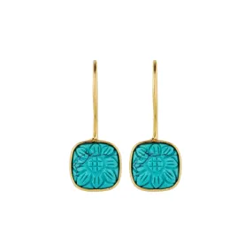 Vama | Calista Earrings | Metal-Sterling Silver | Stone-Turquoise | Finish-Shiny