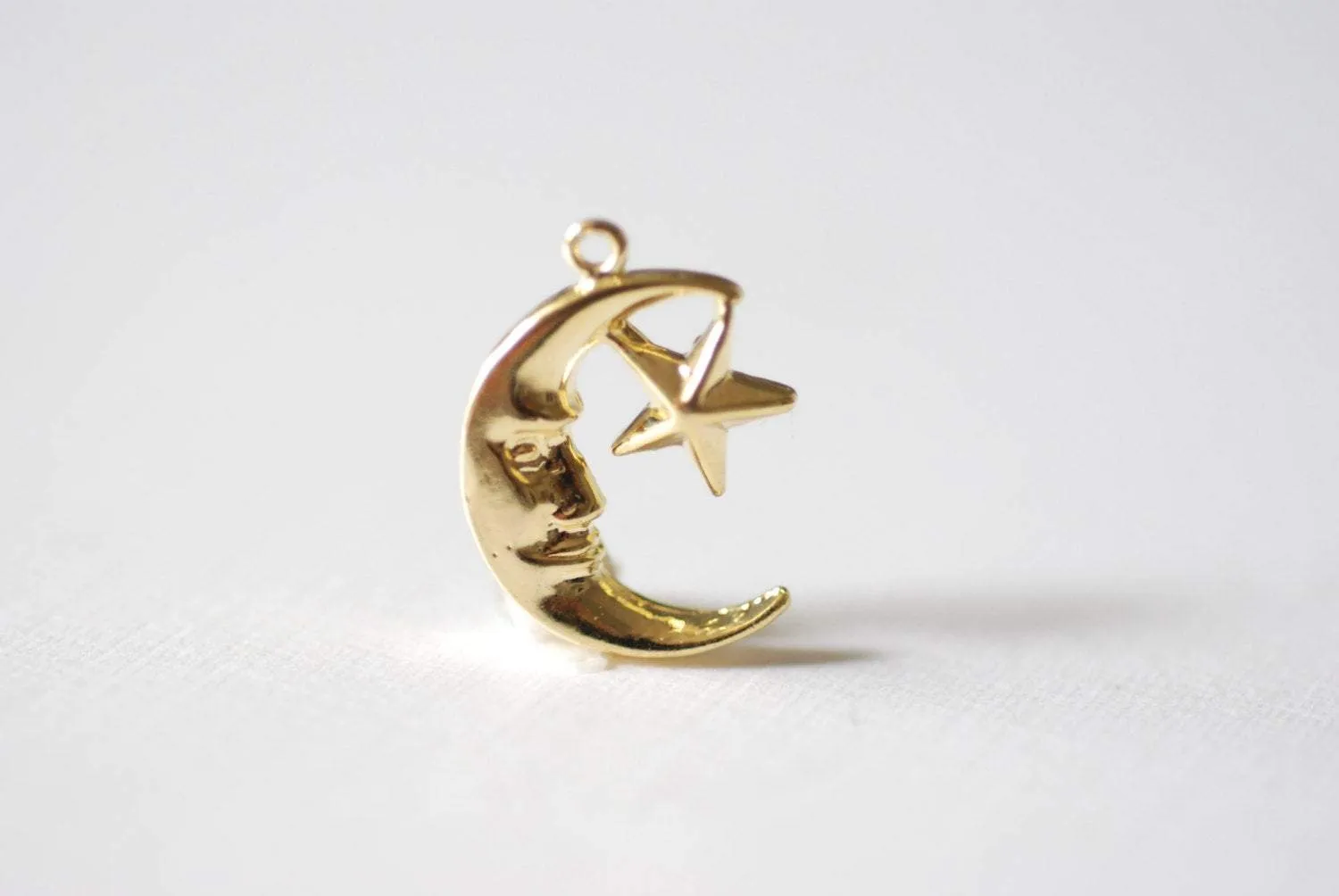 Vermeil Gold Wholesale Crescent Moon and Star Charm - 18k gold plated over sterling silver, Moon Charm, Star Pendant, Moon, Silver Star, Silver Moon