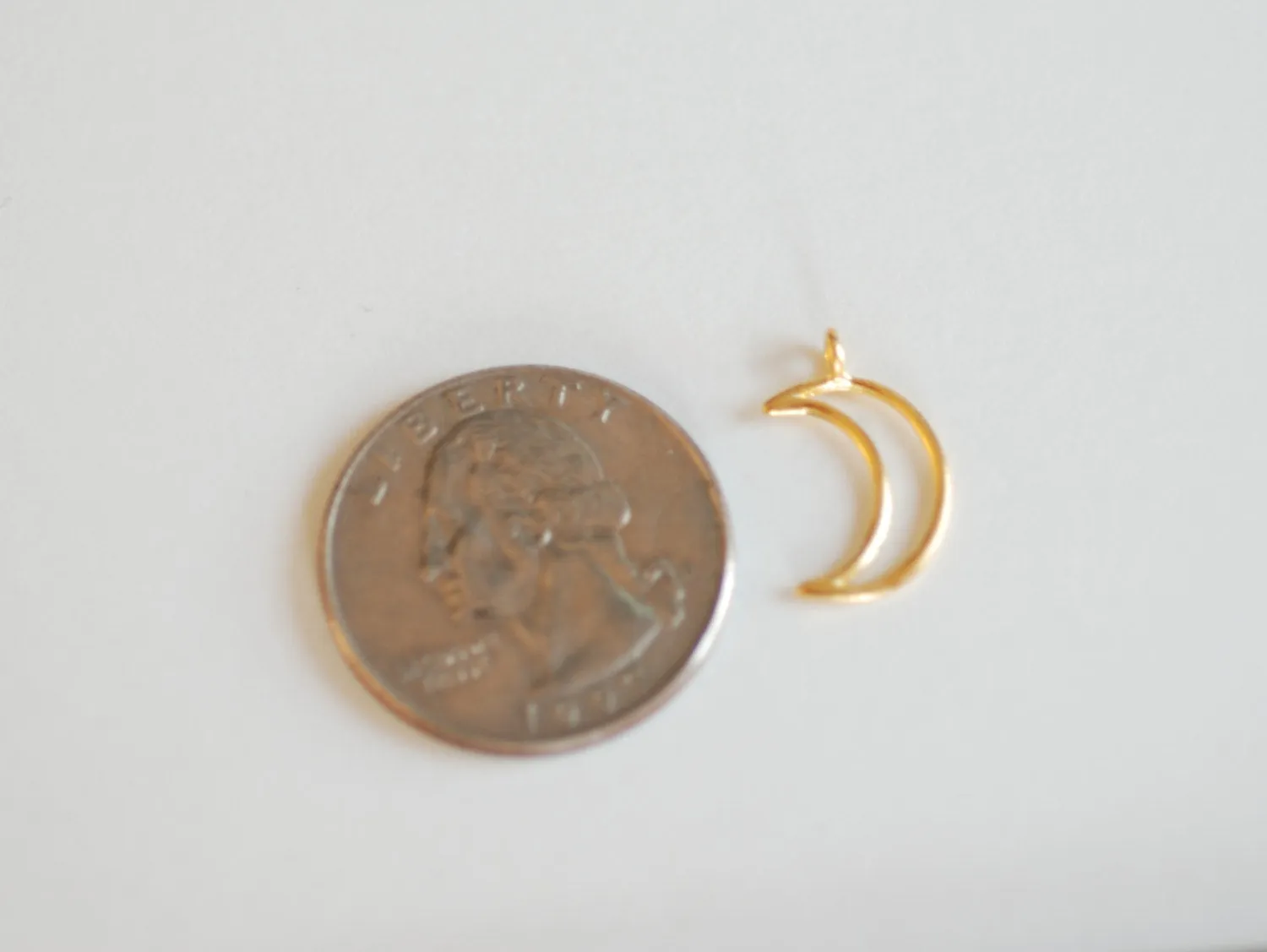 Vermeil Matte Wholesale Gold Open Crescent Moon Charm- 18k gold plated over Sterling Silver Moon Charm,Gold Half Moon Charm,Gold Moon Charm,Tusk Charm