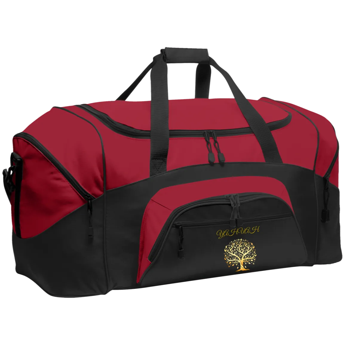 Yahuah-Tree of Life 01 Designer Port & Co. Colorblock Sport Duffel Bag (14 colors)