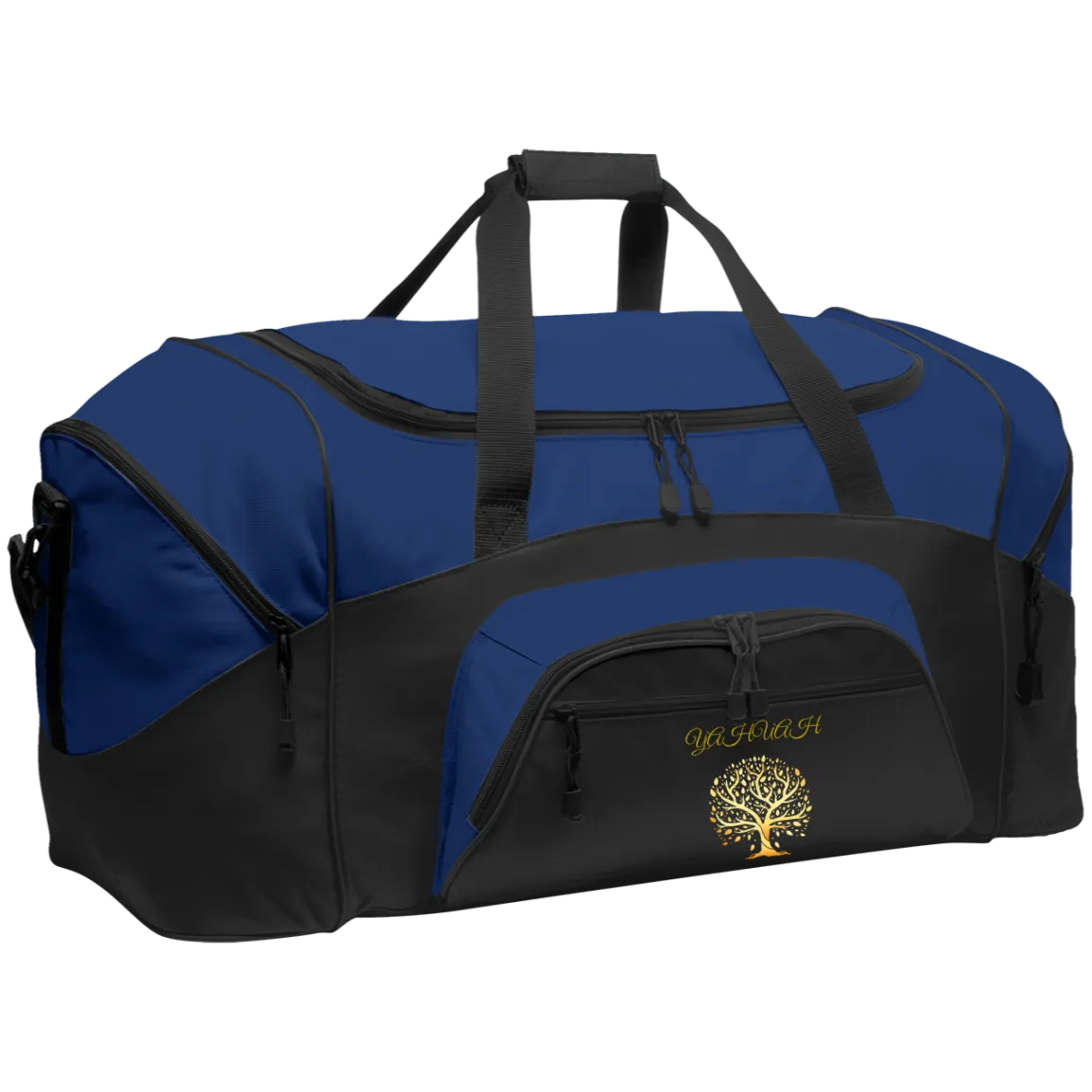 Yahuah-Tree of Life 01 Designer Port & Co. Colorblock Sport Duffel Bag (14 colors)