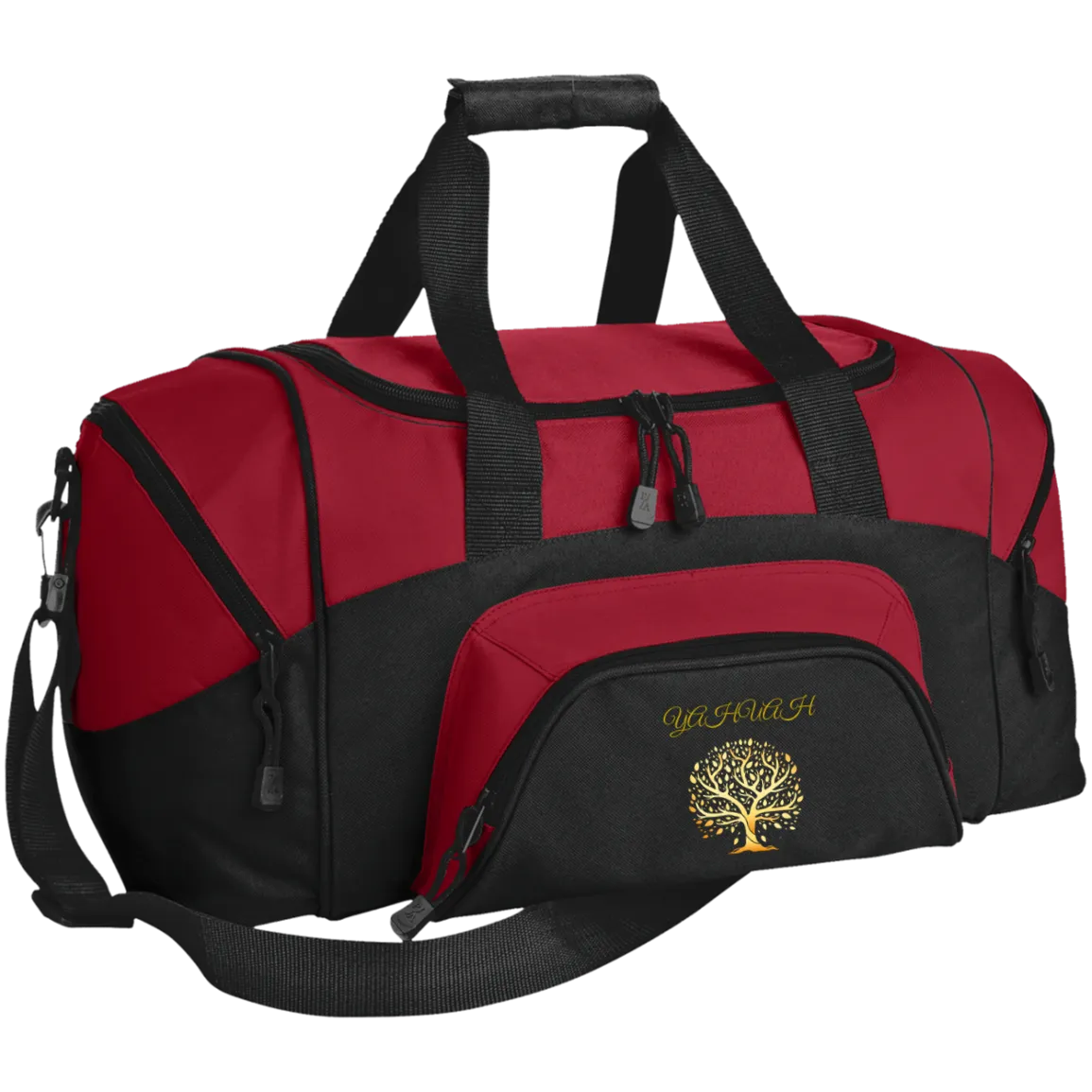 Yahuah-Tree of Life 01 Designer Port & Co. Small Colorblock Sport Duffel Bag (6 colors)