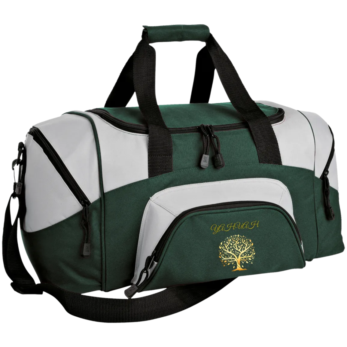 Yahuah-Tree of Life 01 Designer Port & Co. Small Colorblock Sport Duffel Bag (6 colors)