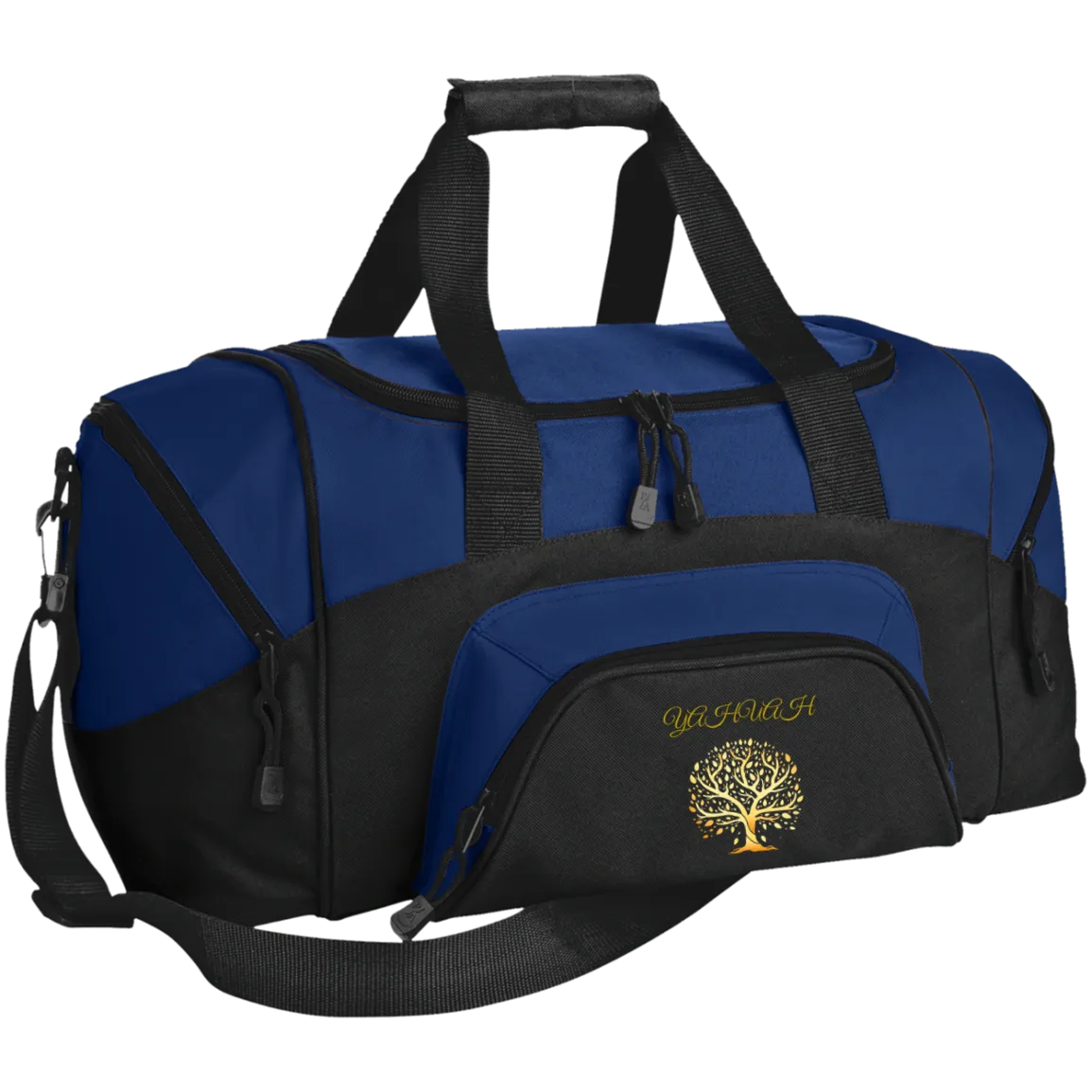 Yahuah-Tree of Life 01 Designer Port & Co. Small Colorblock Sport Duffel Bag (6 colors)